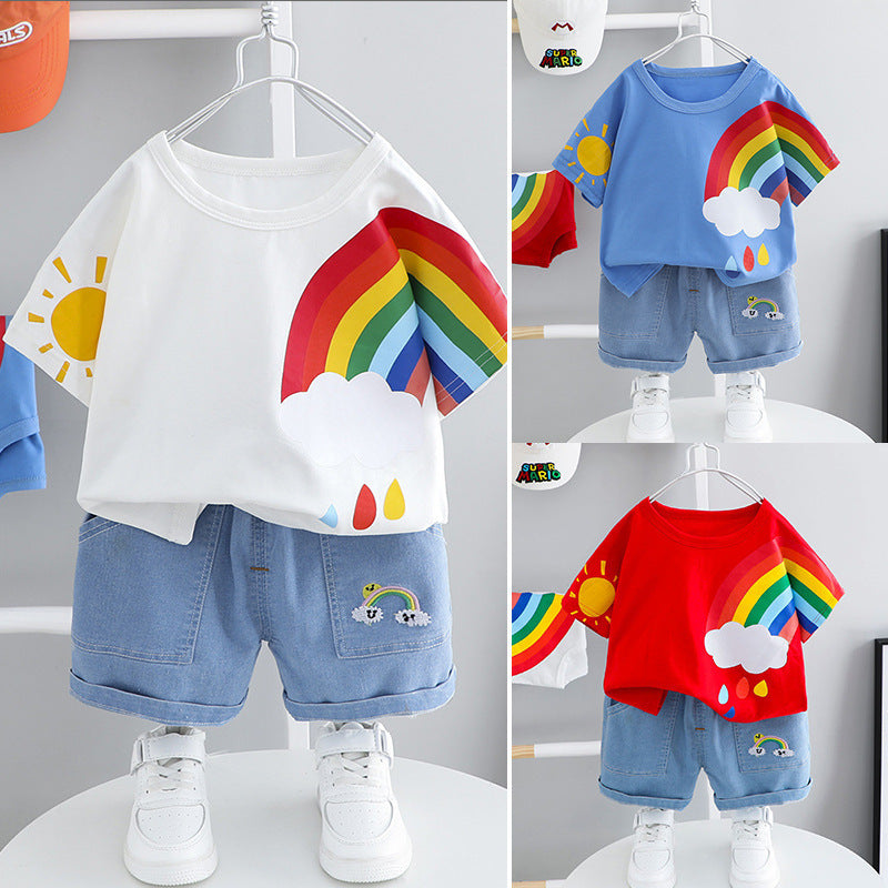 Trendy Tot's Duo Set: Baby Handsome Summer Suit for Little Gents