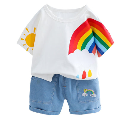 Trendy Tot's Duo Set: Baby Handsome Summer Suit for Little Gents