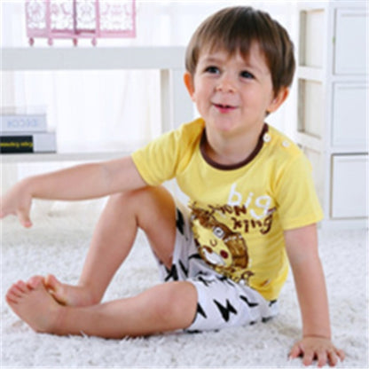 DoodleDelight Baby Boy Summer Clothes: Vibrant Cartoon T-shirt Sets