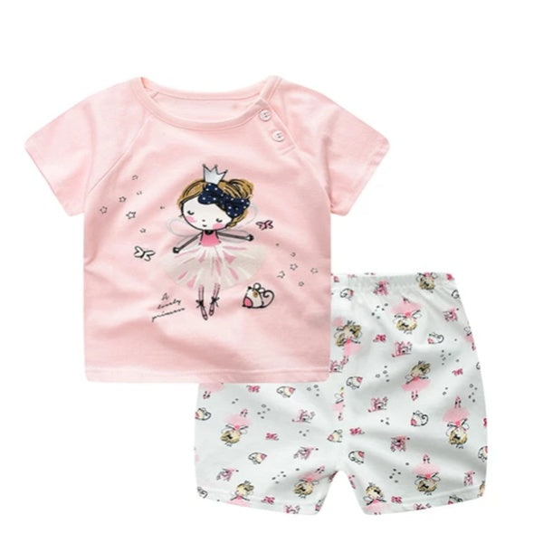 DoodleDelight Baby Boy Summer Clothes: Vibrant Cartoon T-shirt Sets