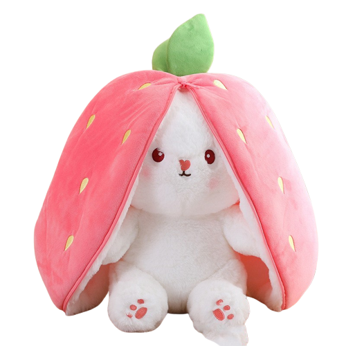 CuddliShift Transforming Plush: Wanghong Cute Strawberry Rabbit Magic