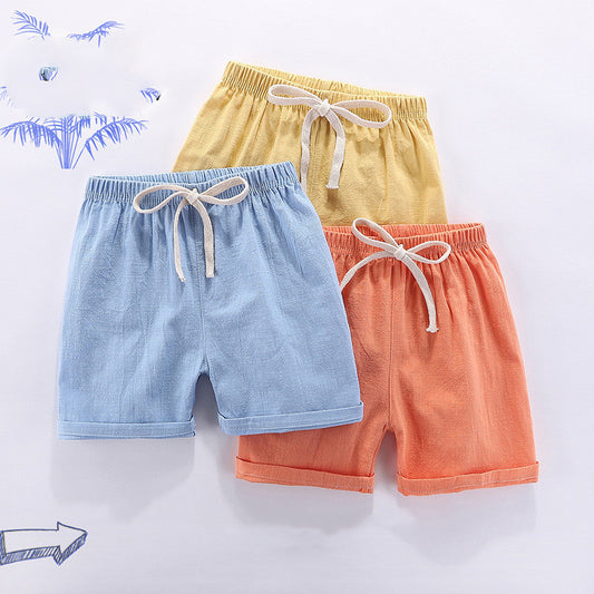 ZestfulZingy Children's Summer Shorts: Playful & Practical Cotton-Linen Style