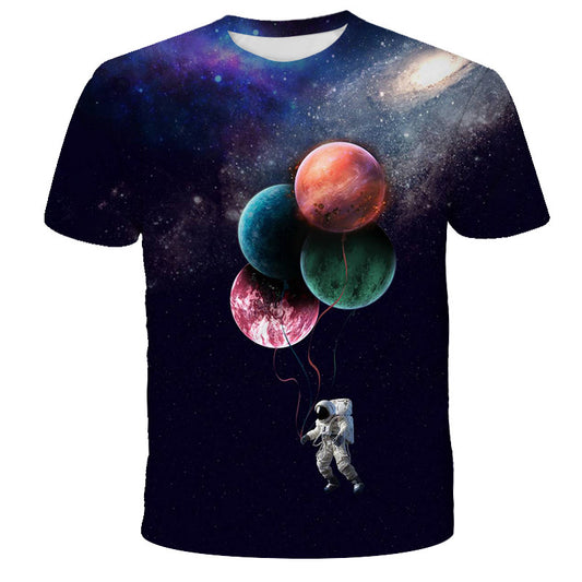 Galaxial Kiddo Chic: Digital Print Astronaut T-Shirt for Tiny Explorers